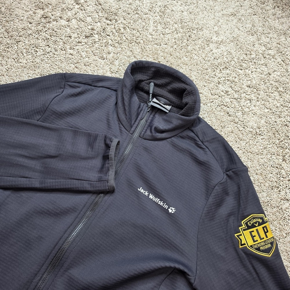 Jack Wolfskin Performance Jacket Mens M Gray Callaway Golfing Lined Full Zip